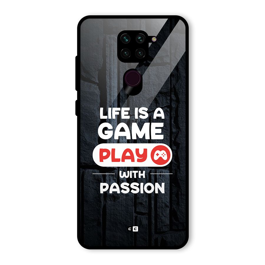 Play With Passion Glass Back Case for Redmi Note 9