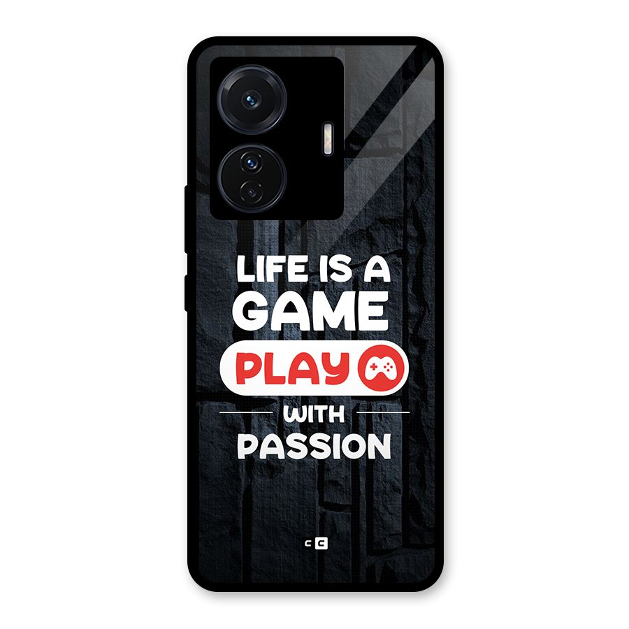Play With Passion Glass Back Case for Vivo T1 Pro