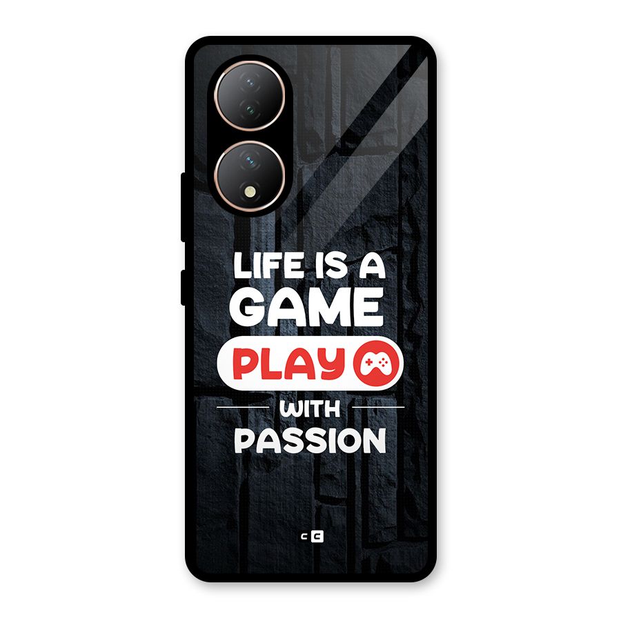 Play With Passion Glass Back Case for Vivo T2