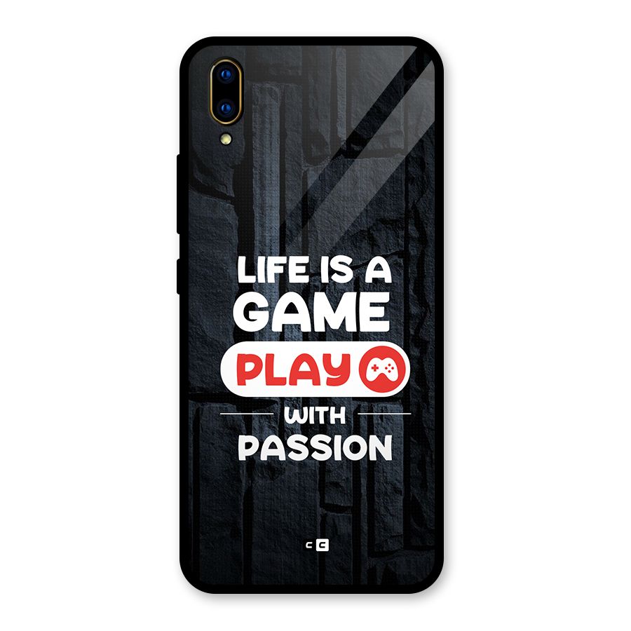Play With Passion Glass Back Case for Vivo V11 Pro
