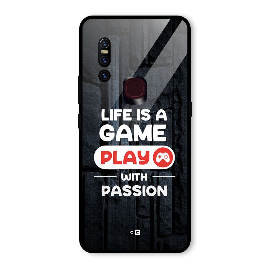 Play With Passion Glass Back Case for Vivo V15