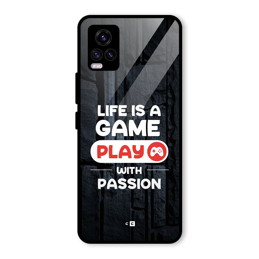 Play With Passion Glass Back Case for Vivo V20