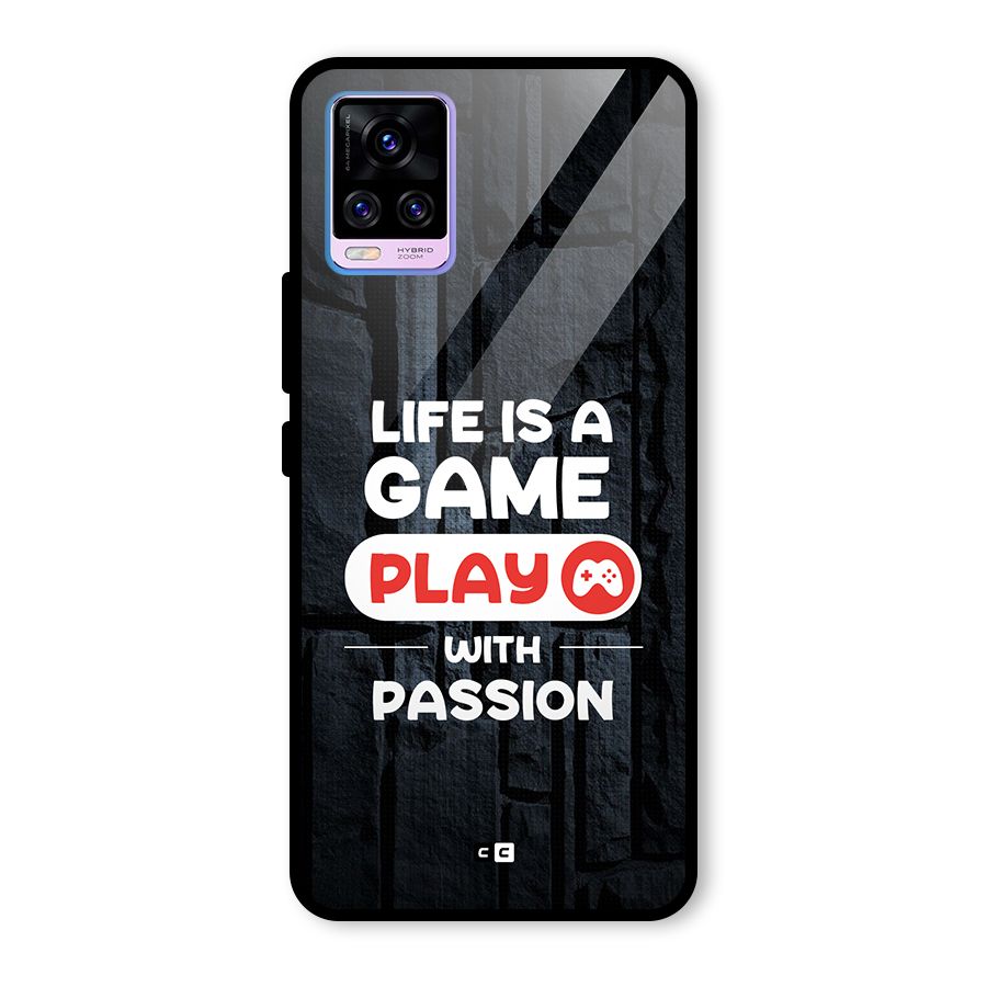 Play With Passion Glass Back Case for Vivo V20 Pro