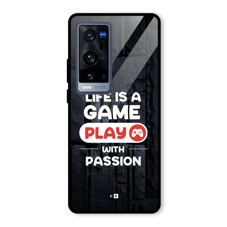 Play With Passion Glass Back Case for Vivo X60 Pro Plus