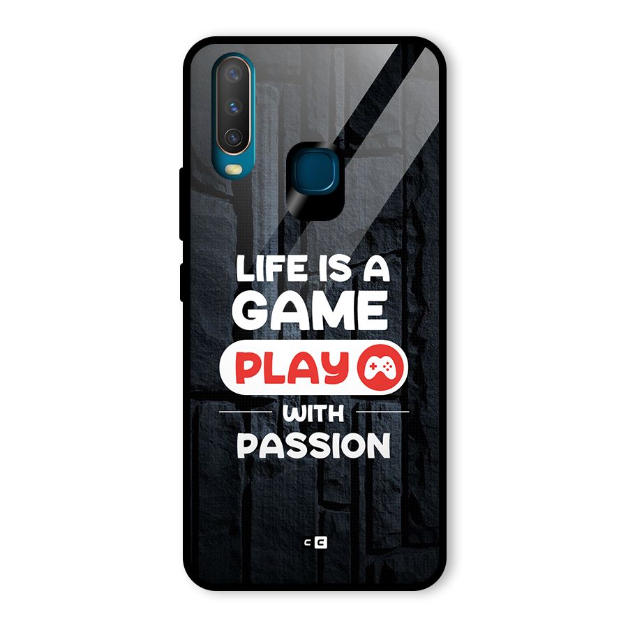 Play With Passion Glass Back Case for Vivo Y12