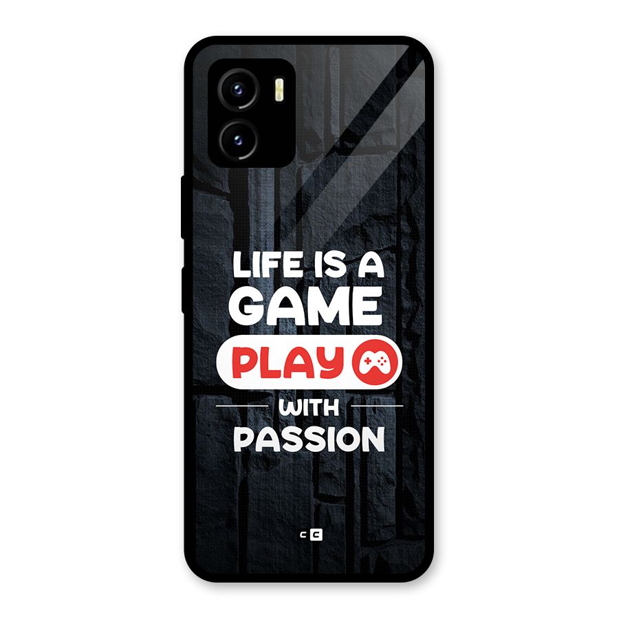 Play With Passion Glass Back Case for Vivo Y15s
