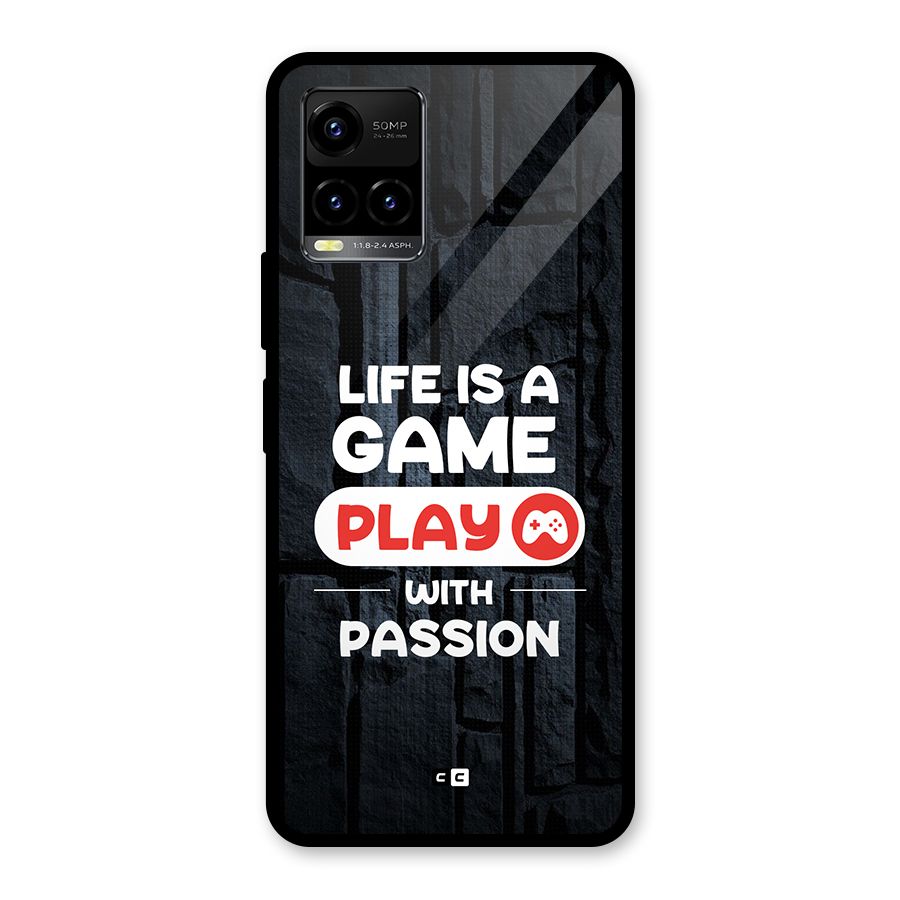 Play With Passion Glass Back Case for Vivo Y21A