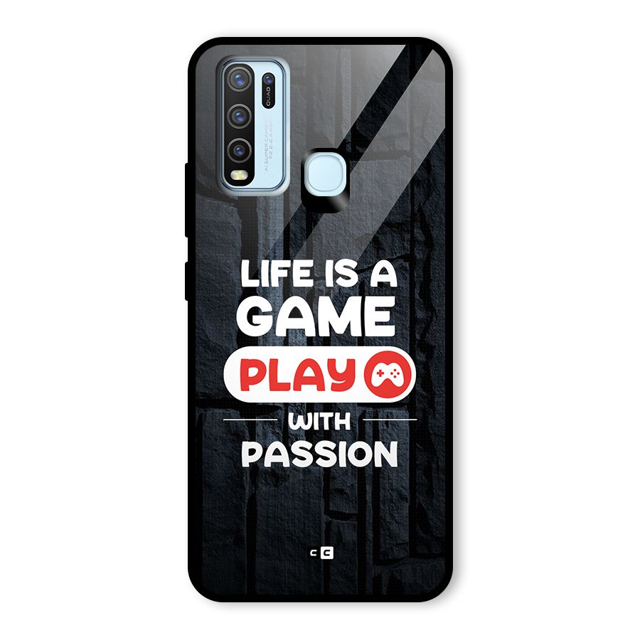 Play With Passion Glass Back Case for Vivo Y30
