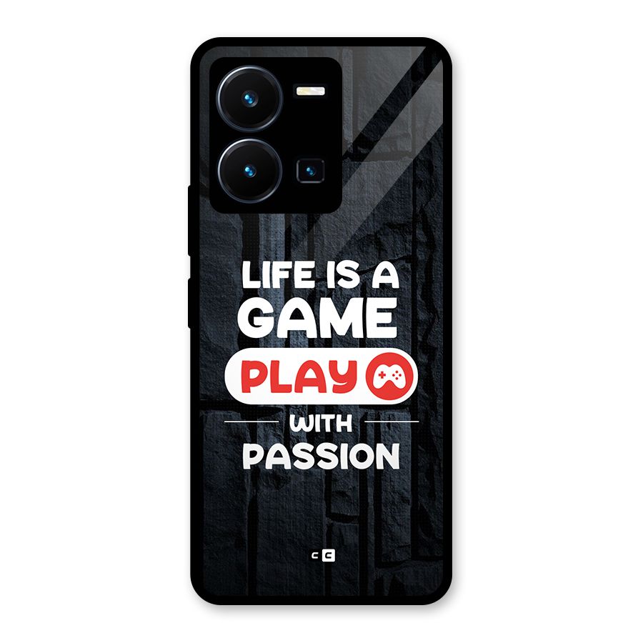 Play With Passion Glass Back Case for Vivo Y35