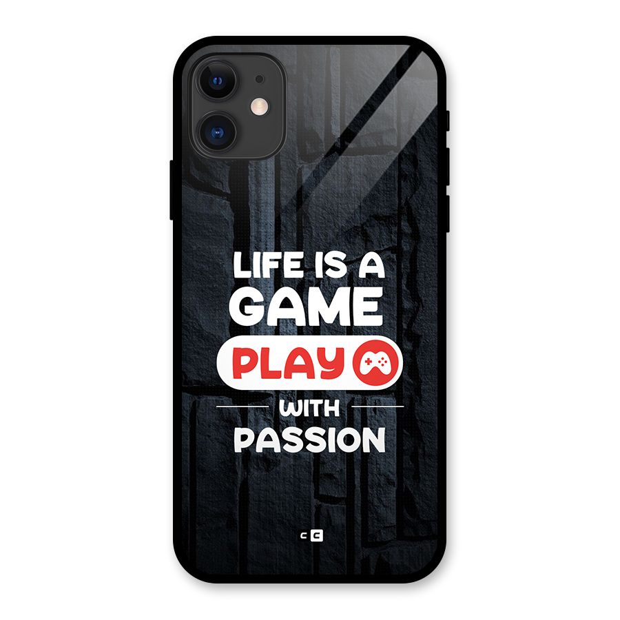 Play With Passion Glass Back Case for iPhone 11