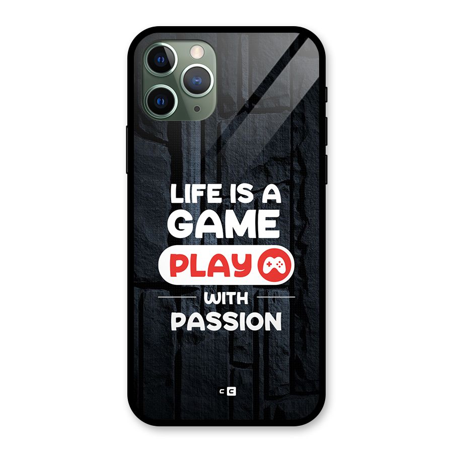 Play With Passion Glass Back Case for iPhone 11 Pro