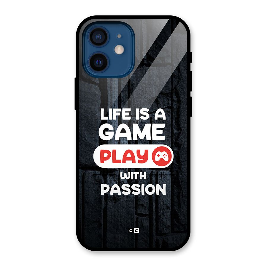 Play With Passion Glass Back Case for iPhone 12 Mini