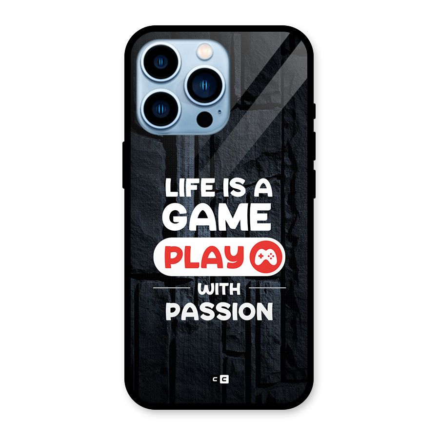 Play With Passion Glass Back Case for iPhone 13 Pro
