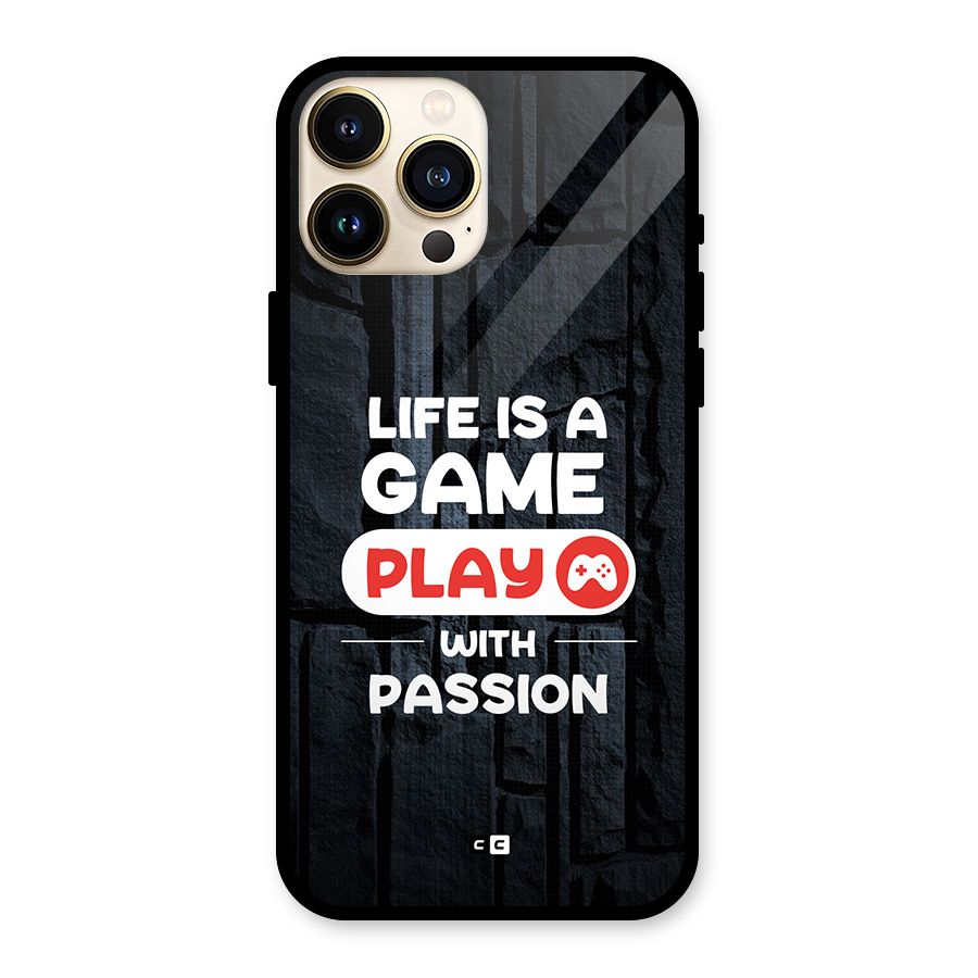 Play With Passion Glass Back Case for iPhone 13 Pro Max