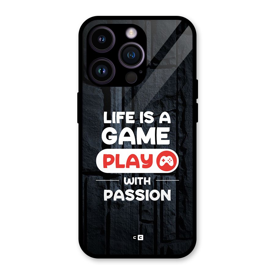 Play With Passion Glass Back Case for iPhone 14 Pro