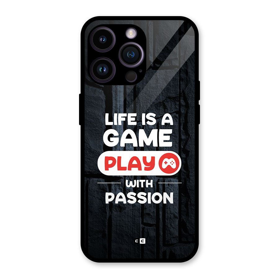 Play With Passion Glass Back Case for iPhone 14 Pro Max