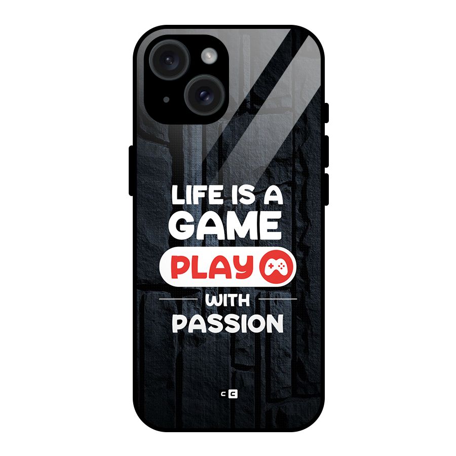 Play With Passion Glass Back Case for iPhone 15