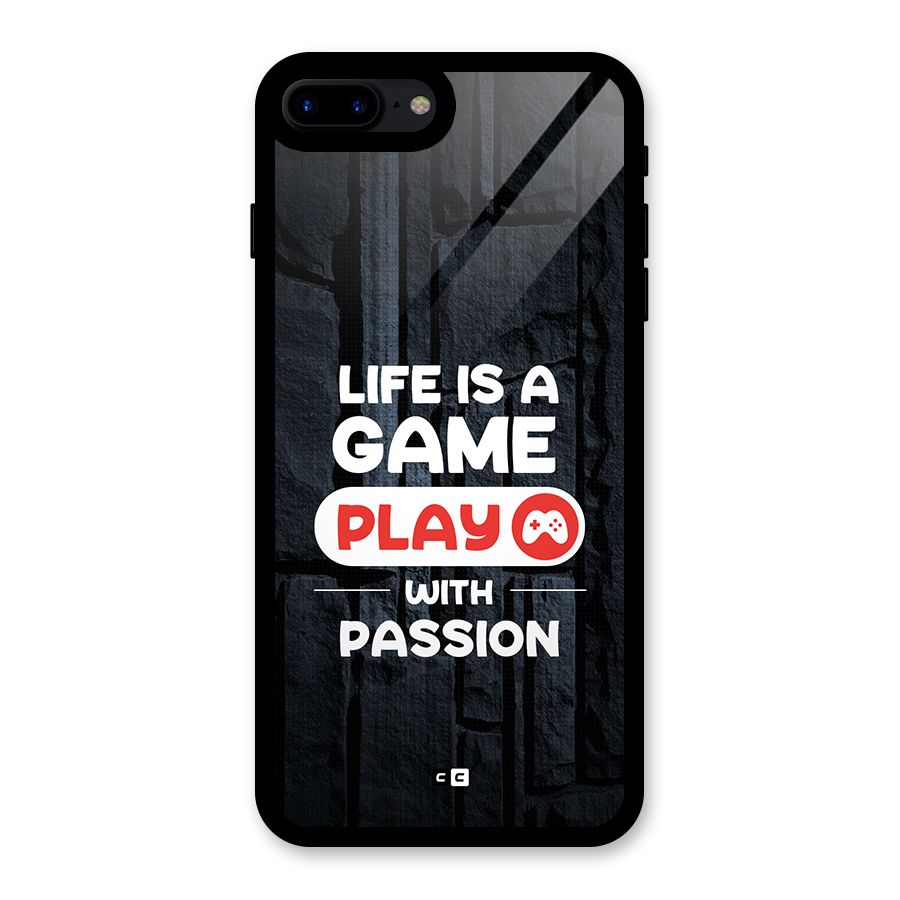 Play With Passion Glass Back Case for iPhone 8 Plus