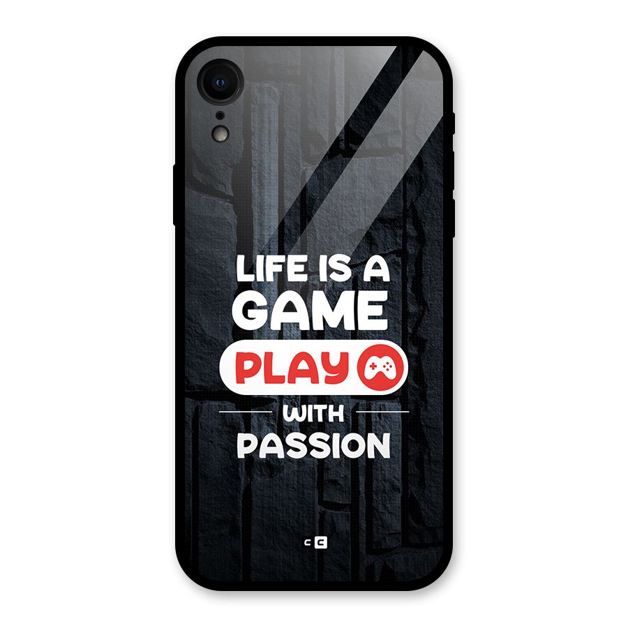 Play With Passion Glass Back Case for iPhone XR