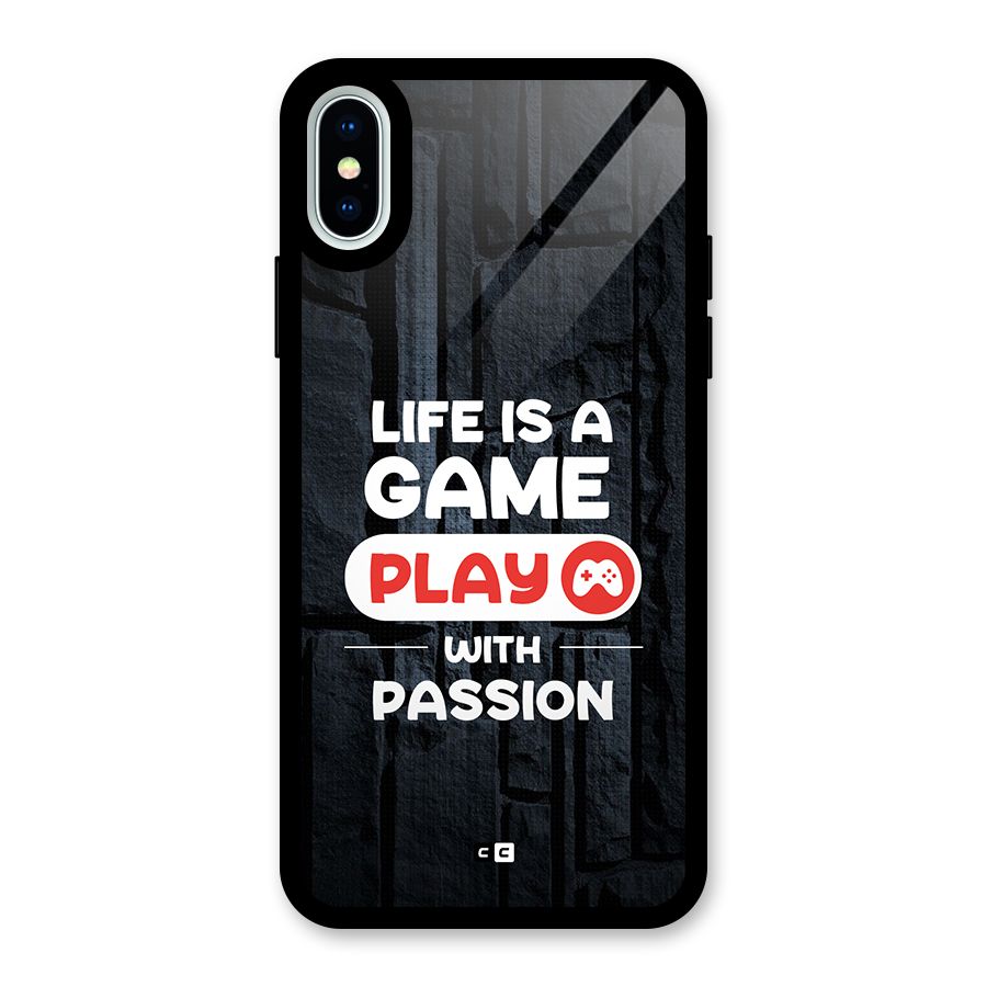 Play With Passion Glass Back Case for iPhone XS