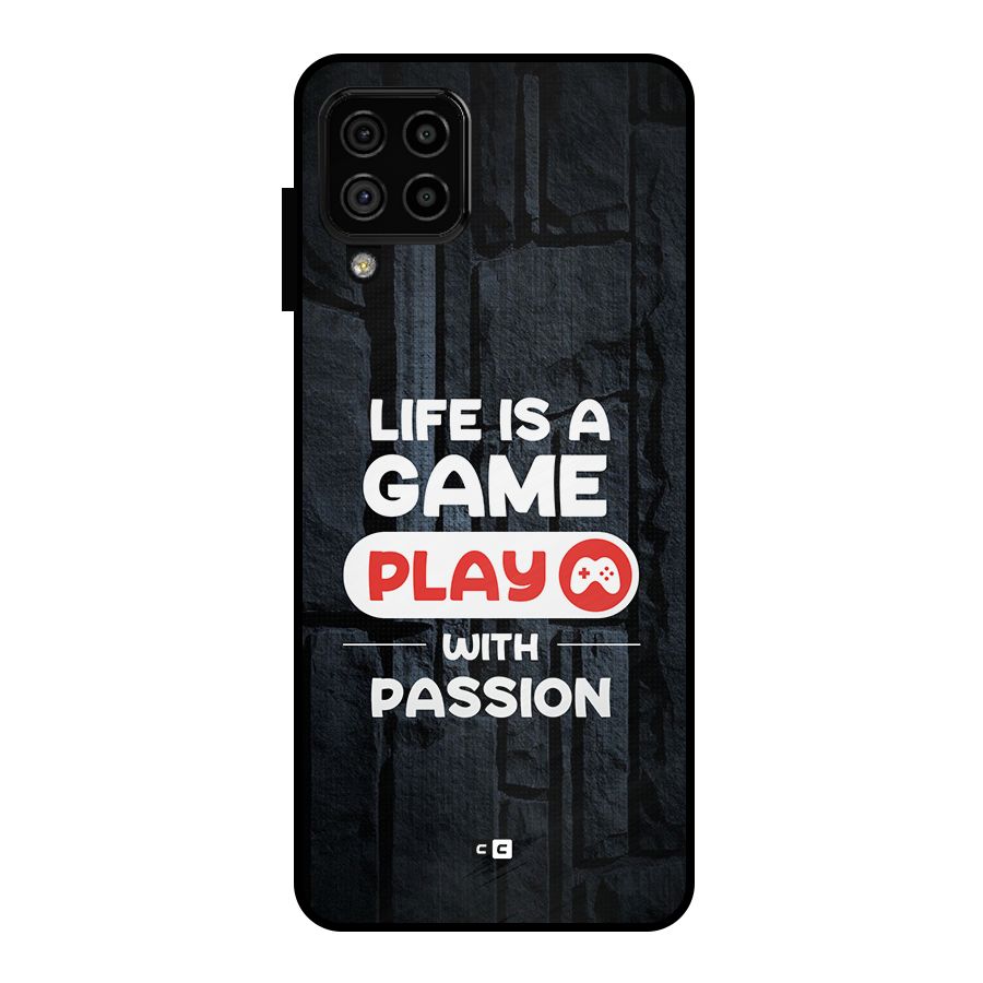 Play With Passion Metal Back Case for Galaxy A22 4G