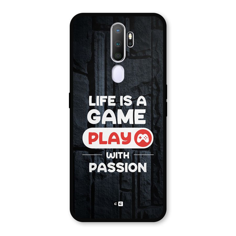 Play With Passion Metal Back Case for Oppo A9 (2020)