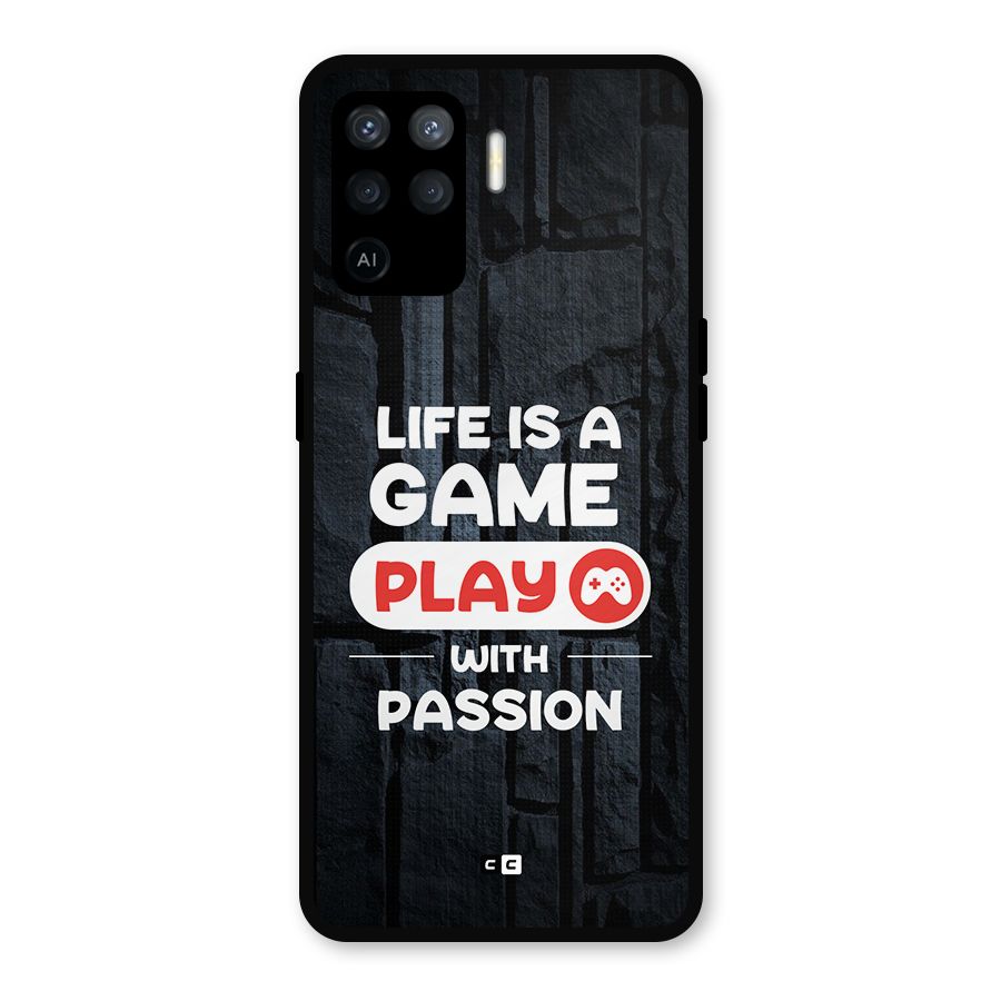 Play With Passion Metal Back Case for Oppo F19 Pro