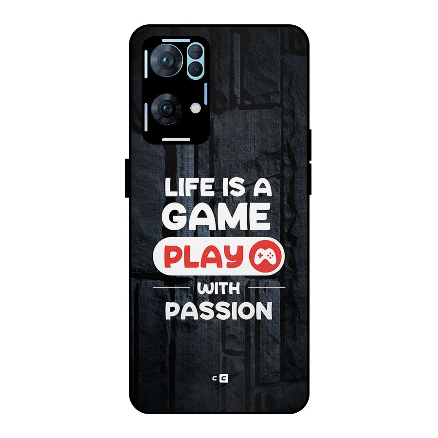 Play With Passion Metal Back Case for Oppo Reno7 Pro 5G
