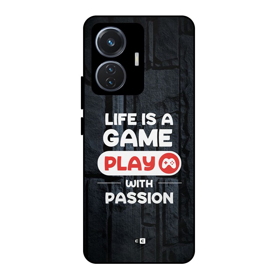 Play With Passion Metal Back Case for Vivo T1 44W