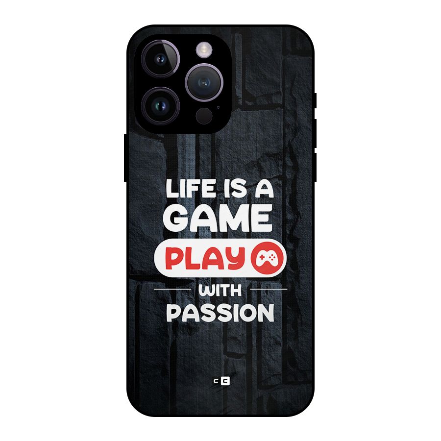 Play With Passion Metal Back Case for iPhone 14 Pro Max