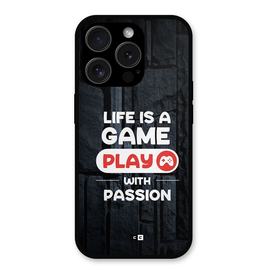 Play With Passion Metal Back Case for iPhone 15 Pro