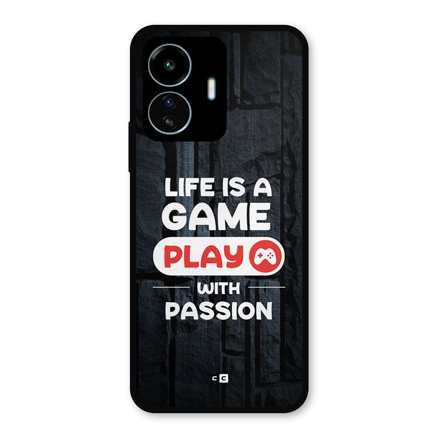 Play With Passion Metal Back Case for vivo iQOO Z6 Lite 5G