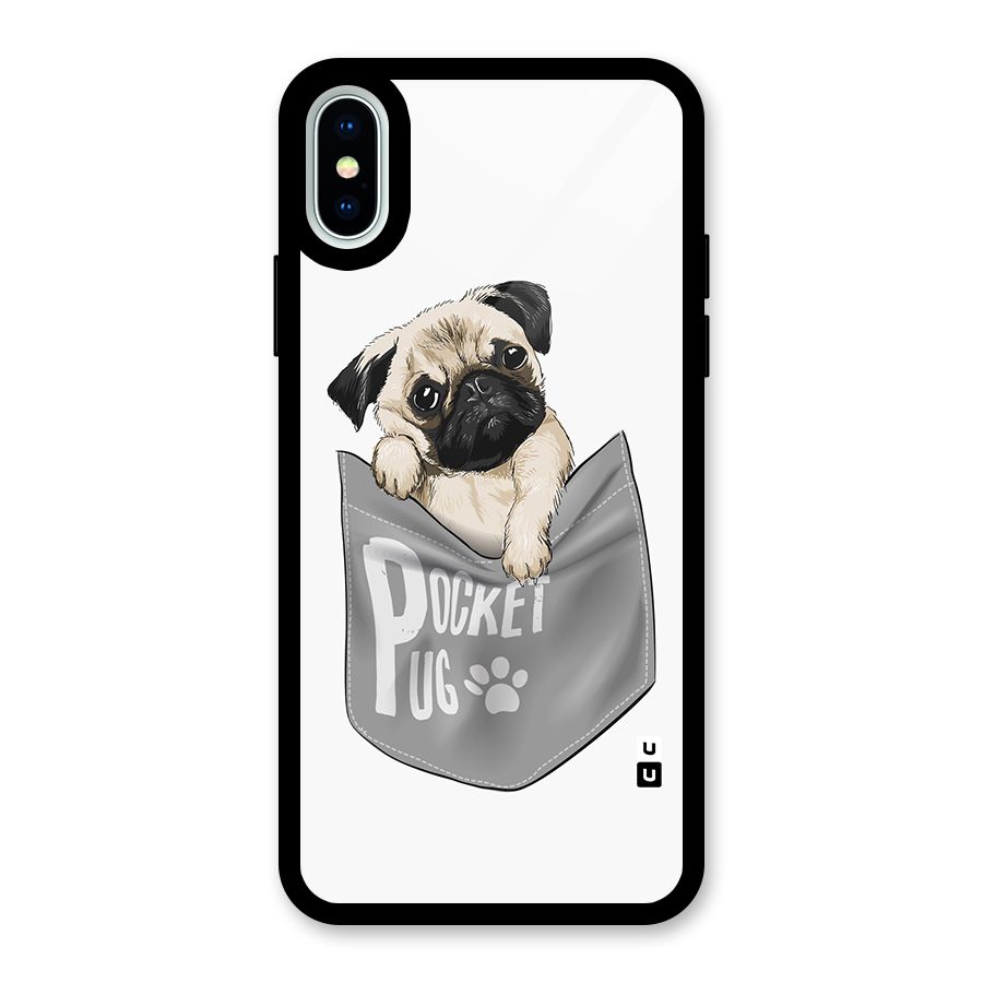 Pocket Pug Glass Back Case for iPhone X