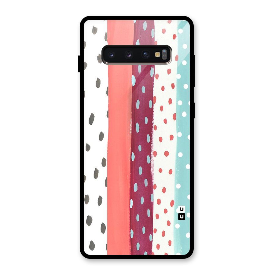 Polka Brush Art Glass Back Case for Galaxy S10 Plus