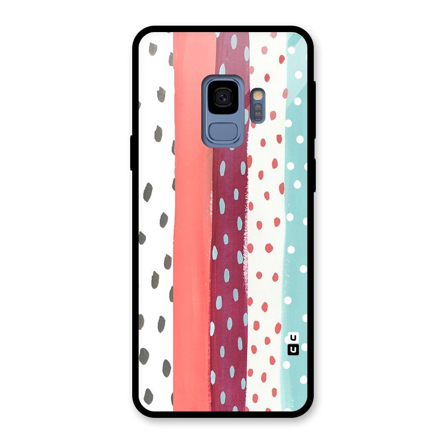 Polka Brush Art Glass Back Case for Galaxy S9