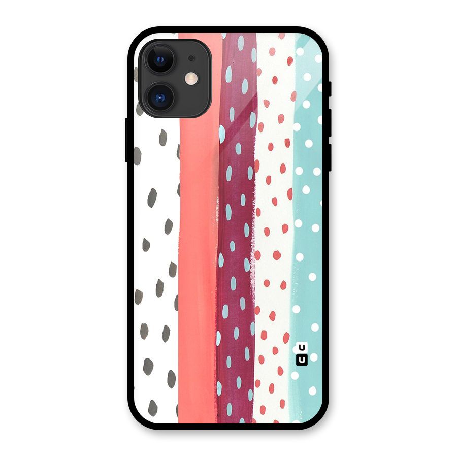 Polka Brush Art Glass Back Case for iPhone 11