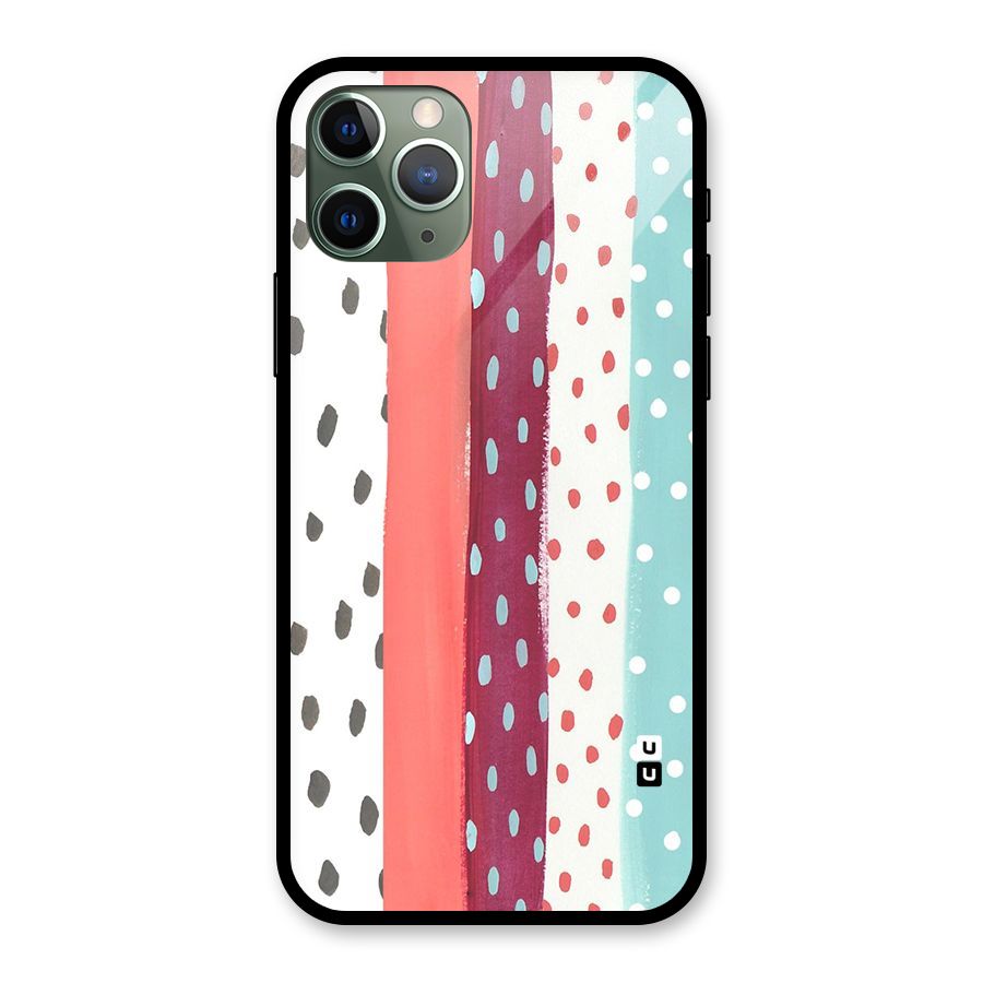 Polka Brush Art Glass Back Case for iPhone 11 Pro