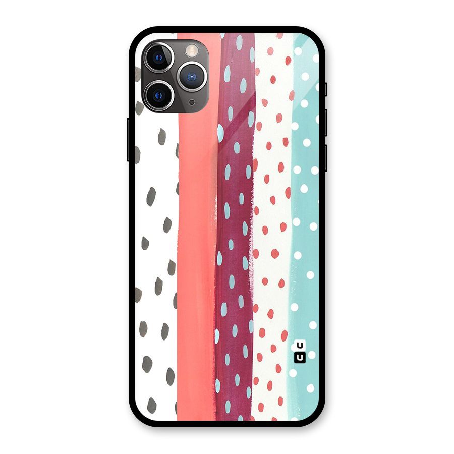 Polka Brush Art Glass Back Case for iPhone 11 Pro Max
