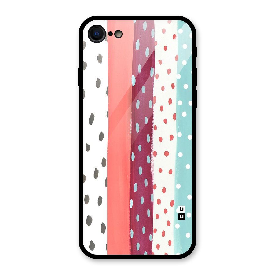 Polka Brush Art Glass Back Case for iPhone 7