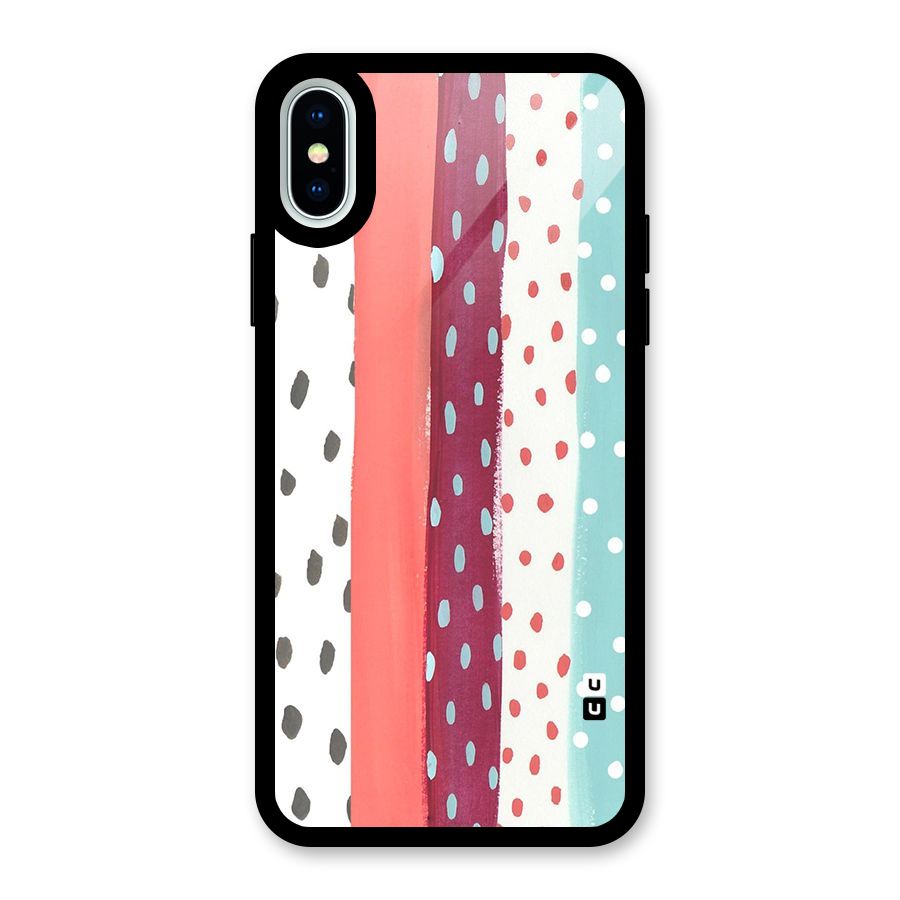 Polka Brush Art Glass Back Case for iPhone XS