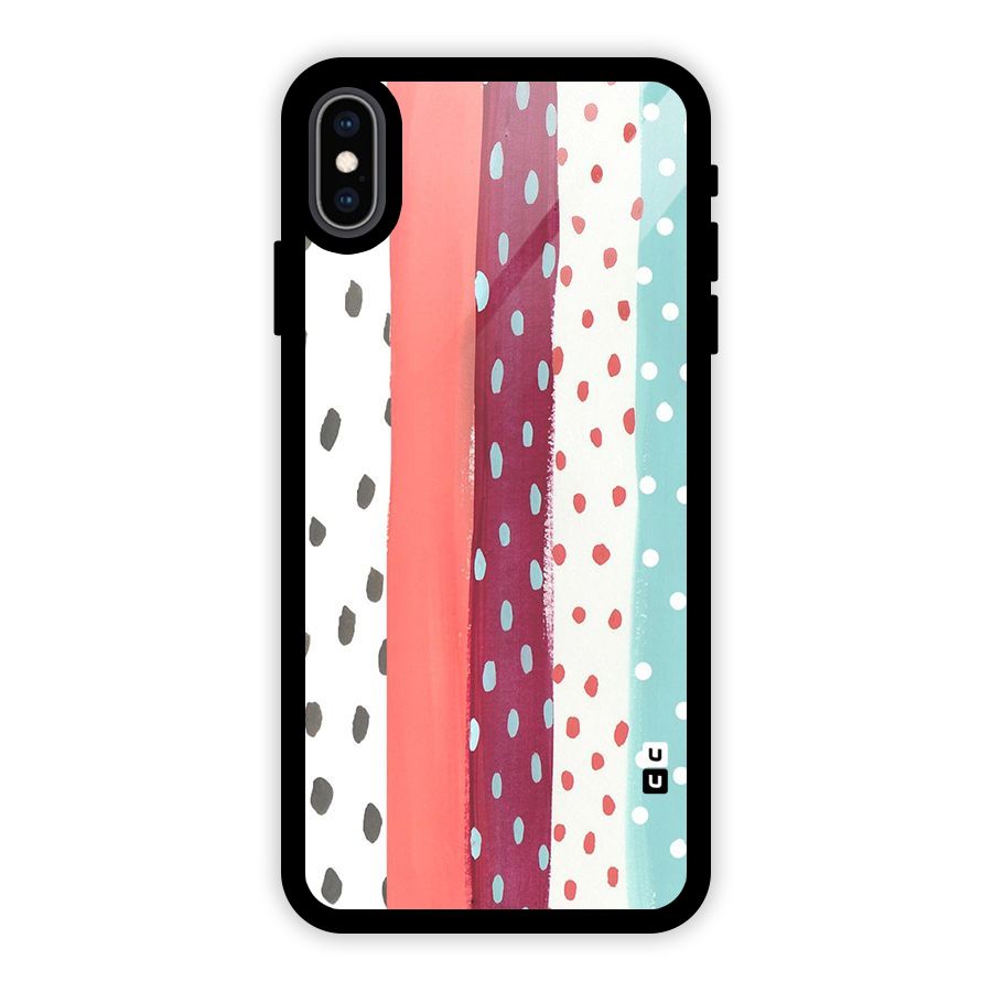 Polka Brush Art Glass Back Case for iPhone XS Max