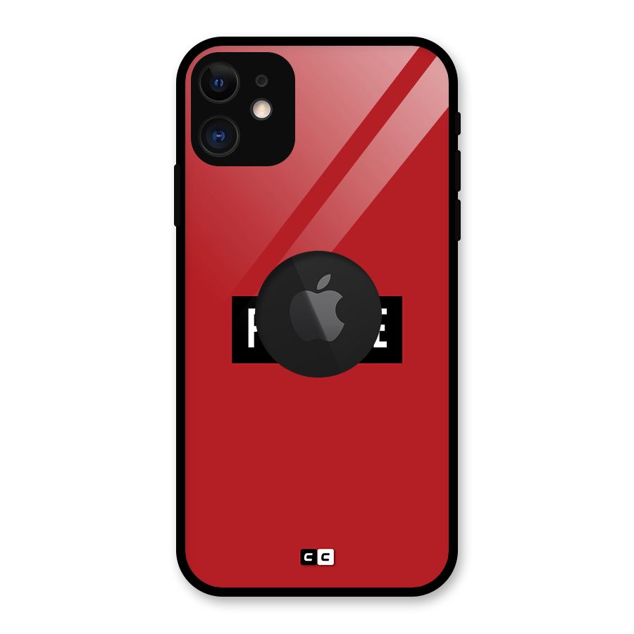 Positive Minimal Glass Back Case for iPhone 11 Logo Cut