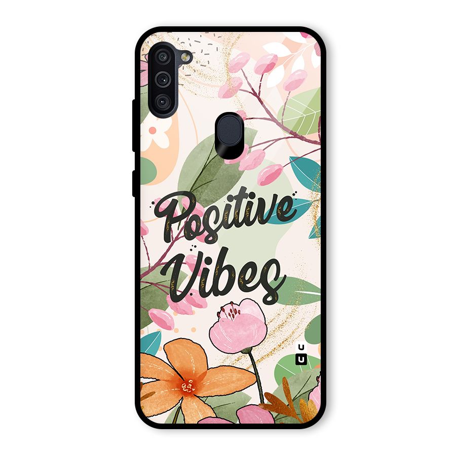 Positive Vibes Glass Back Case for Galaxy M11