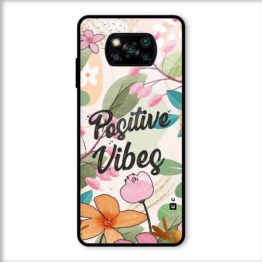 Positive Vibes Glass Back Case for Poco X3