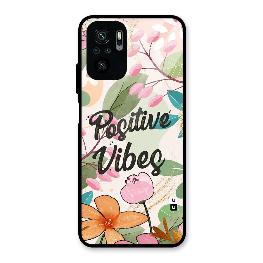 Positive Vibes Glass Back Case for Redmi Note 10S
