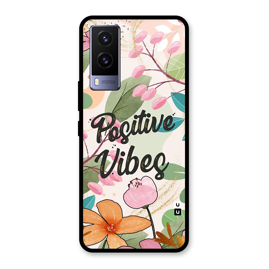 Positive Vibes Glass Back Case for Vivo V21e 5G