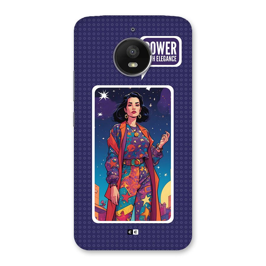 Power With Elegance Back Case for Moto E4 Plus