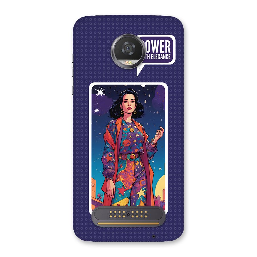 Power With Elegance Back Case for Moto Z2 Play
