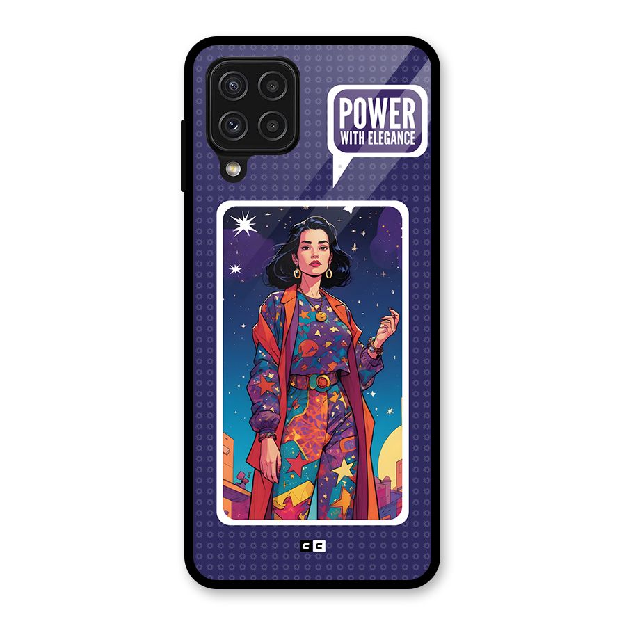 Power With Elegance Glass Back Case for Galaxy A22 4G
