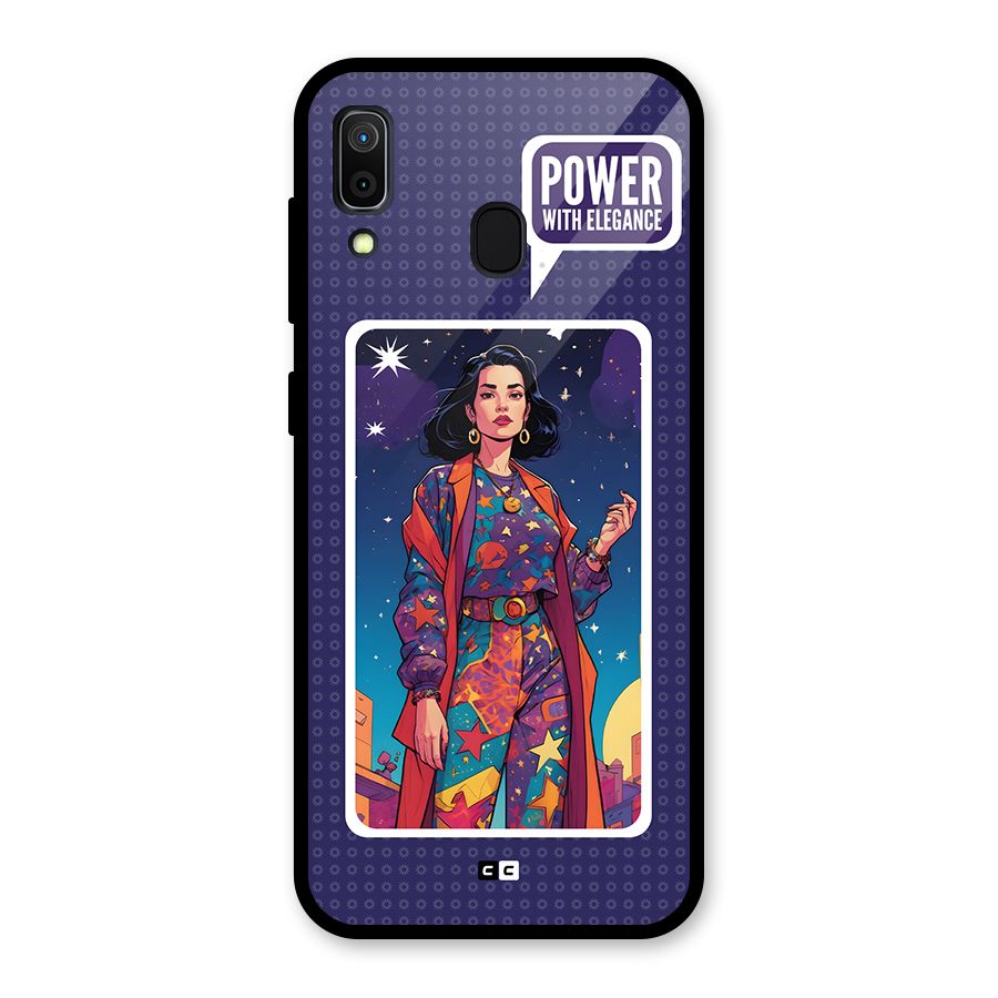 Power With Elegance Glass Back Case for Galaxy A30